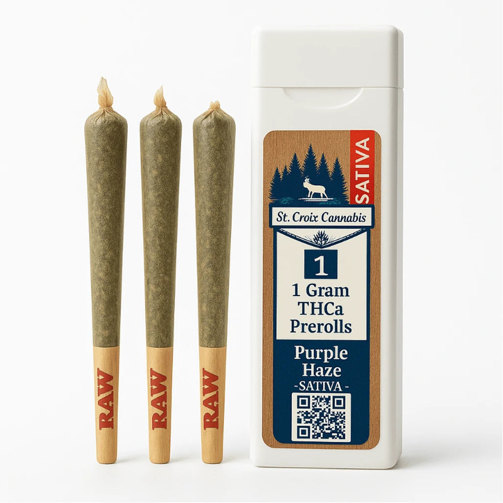 St. Croix Canna 1g THCa pre-rolls 3-pack, Purple Haze (Sativa)