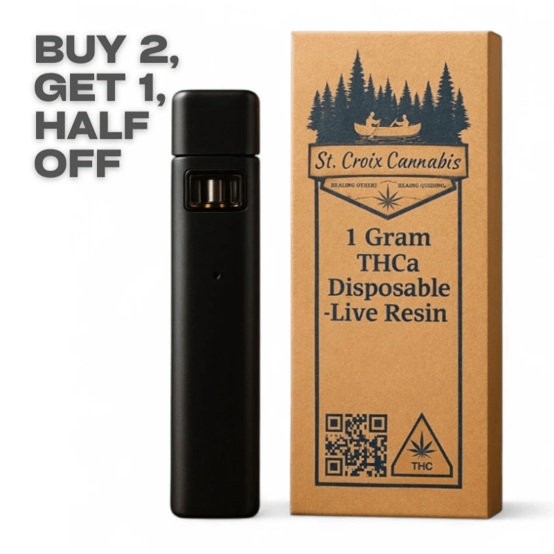 St. Croix Cannabis Sativa 1g THCa Disposable Live Resin Vape – Energizing, Balanced, Relaxing -  Wisconsin THCa