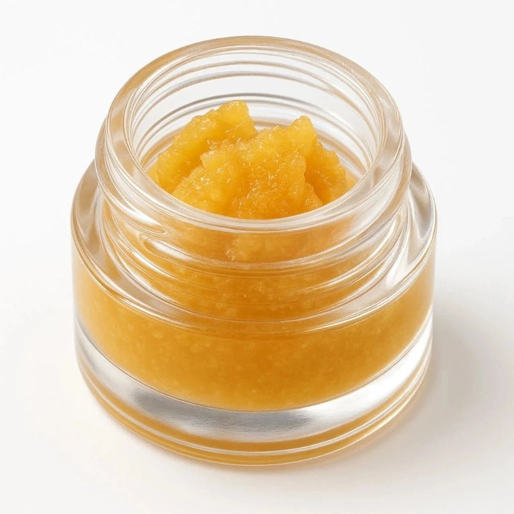 St. Croix Cannabis THCa diamond badder in a 1 gram glass jar