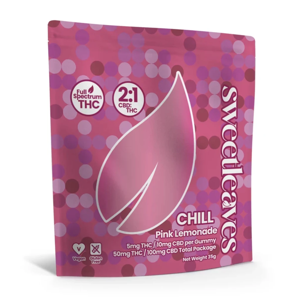 Sweetleaves 5mg THC Gummies – Pineapple, Passionfruit, Peach, Tropical Fruit, Pink Lemonade, Blackberry Sleep