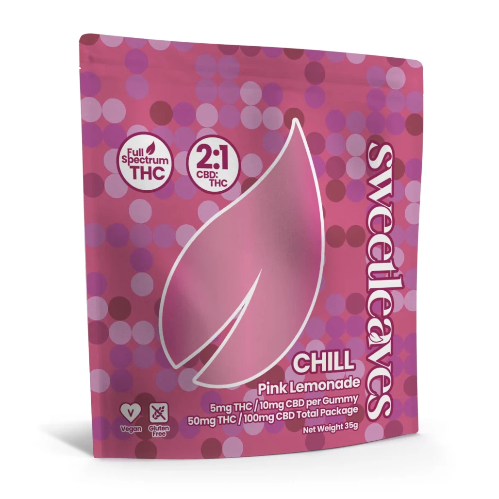 Sweetleaves 5mg THC Gummies – Pineapple, Passionfruit, Peach, Tropical Fruit, Pink Lemonade, Blackberry Sleep
